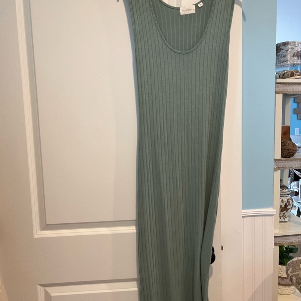 mia & tess Ribbed Tank Top in Sage Green